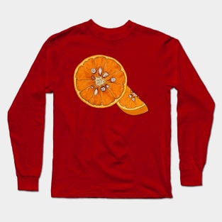 Oranges Inside With Teeths Long Sleeve T-Shirt